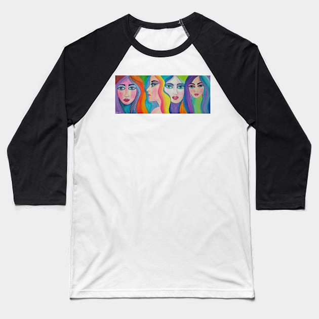 Painted Ladies Baseball T-Shirt by karincharlotte